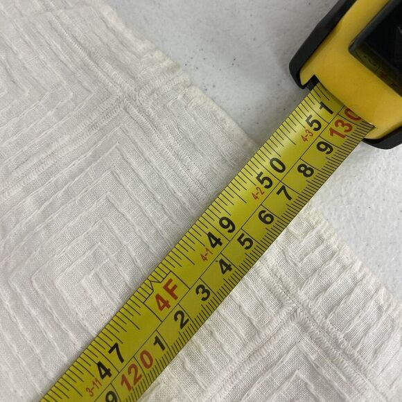 Massimo Dutti Womens Midi Dress XS White Linen Textured Embroidered 6652/652 NWT - Picture 13 of 14